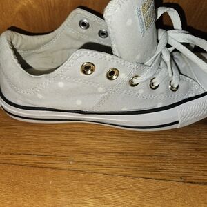 Women Converse All Star Grey and White Polka dot Shoes